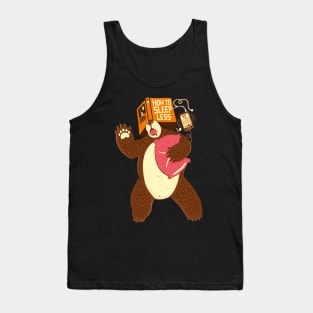 How to Sleep Less Book Brown Tank Top